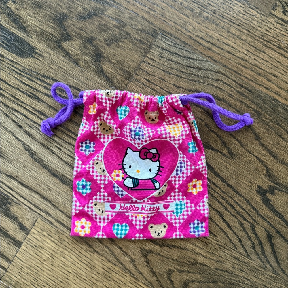 Hello Kitty Pink and Purple Drawstring Pouch